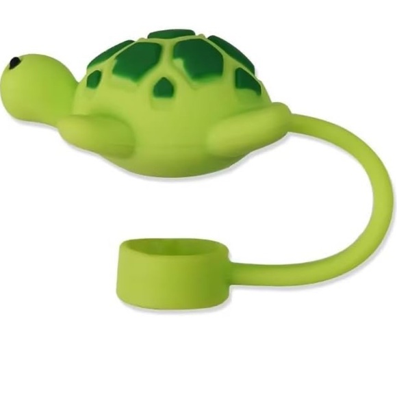 Green Turtle Straw Cap, 10mm, Cute Silicone Straw Covers Cap for Stanley Cup - Picture 2 of 2
